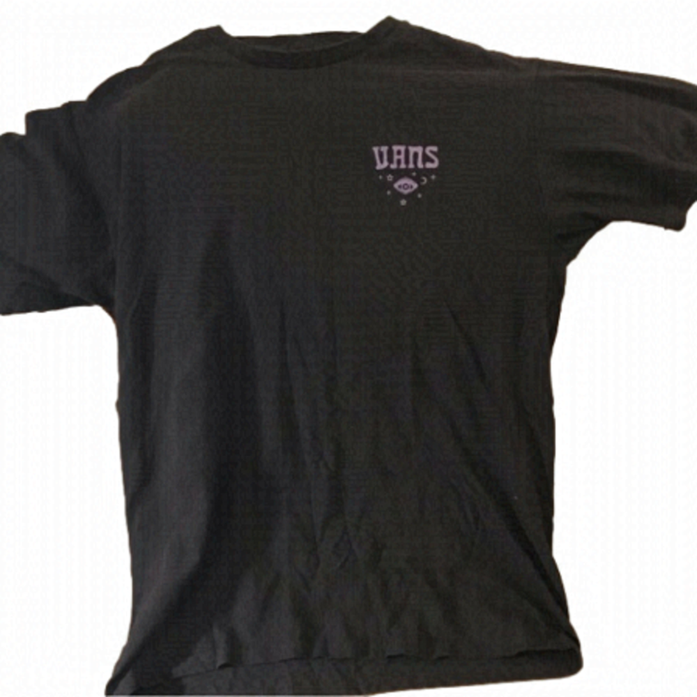Vans T-shirt. Women’s size medium. Black with purple graphic on back.
